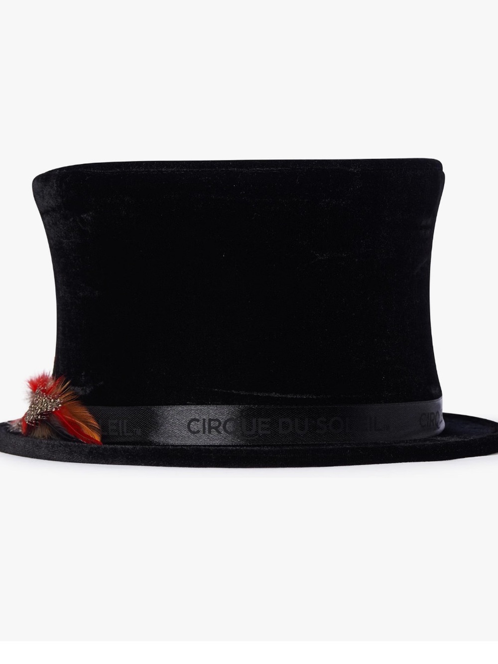 Official Cirque du Soleil adult collapsible top hat costume piece, Black Velvet